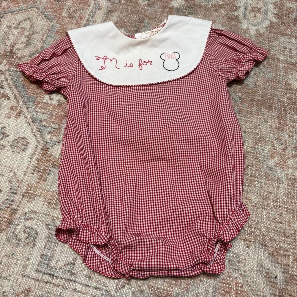 Disney Mickey Mouse Preppy Rosolina Gingham Baby Romper